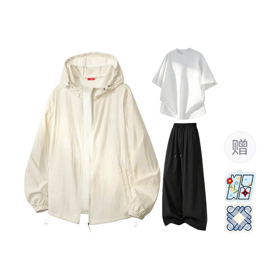 MIIOW Casual Suits Women's Hooded Detachable Thin