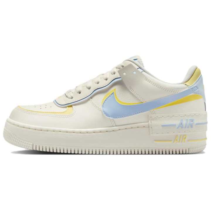 Nike Nike Air Force1 Shadow Skateboard Shoes Women's White Blue Yellow