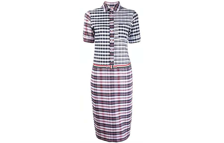 THOM BROWNE THOM BROWNE Mixed Check-print Shirtdress