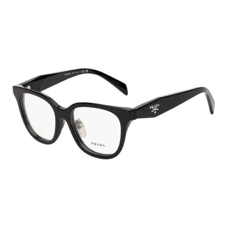 PRADA PRADA Plate Square Prescription Glasses Unisex Black