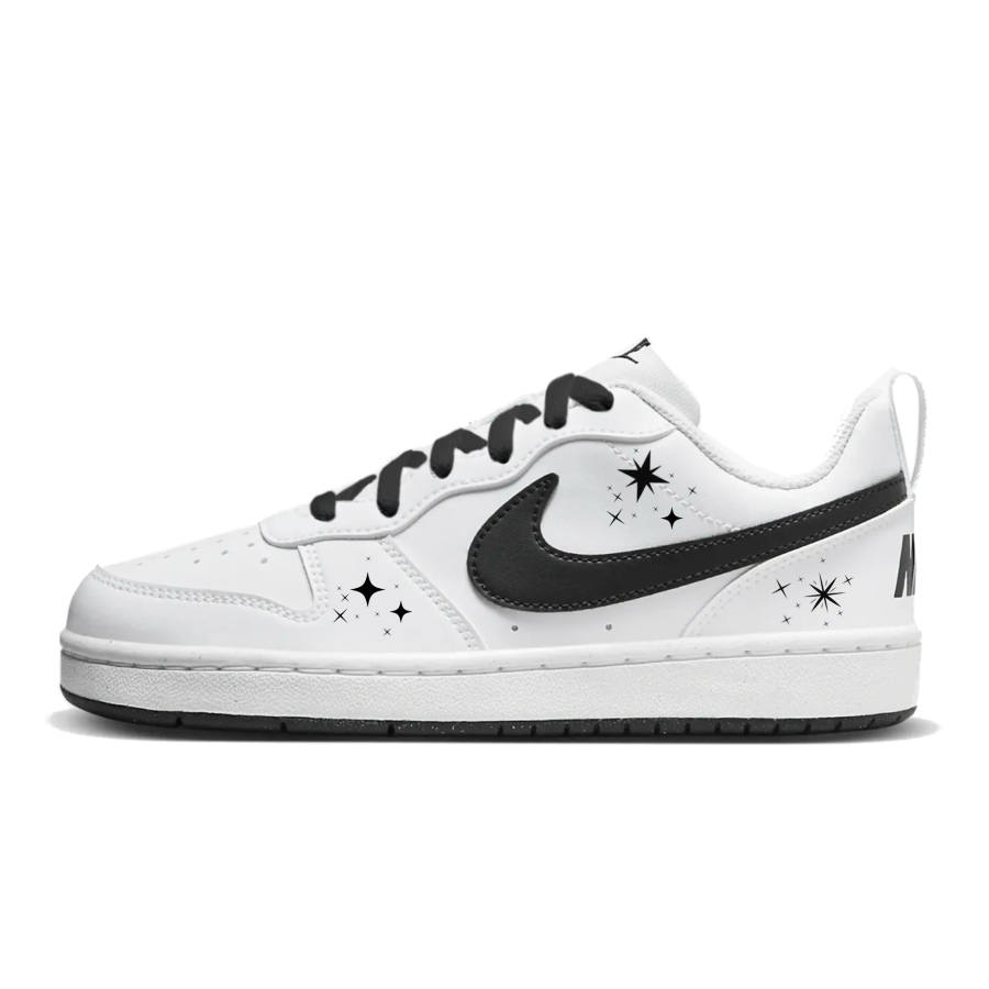 Nike Nike Court Borough Star Kids' Skateboarding Shoes Black White Teenagers