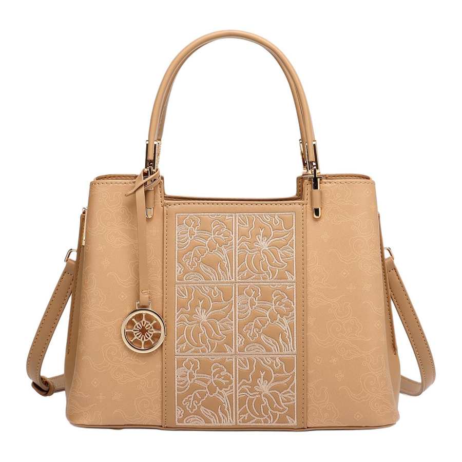 PAYOT Synthetic Leather Handbag Regular Women's Apricot
