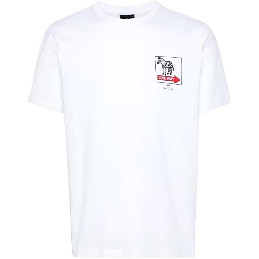 PS By Paul Smith Ps Paul Smith One Way Zebra Graphic Print Crewneck T Shirt