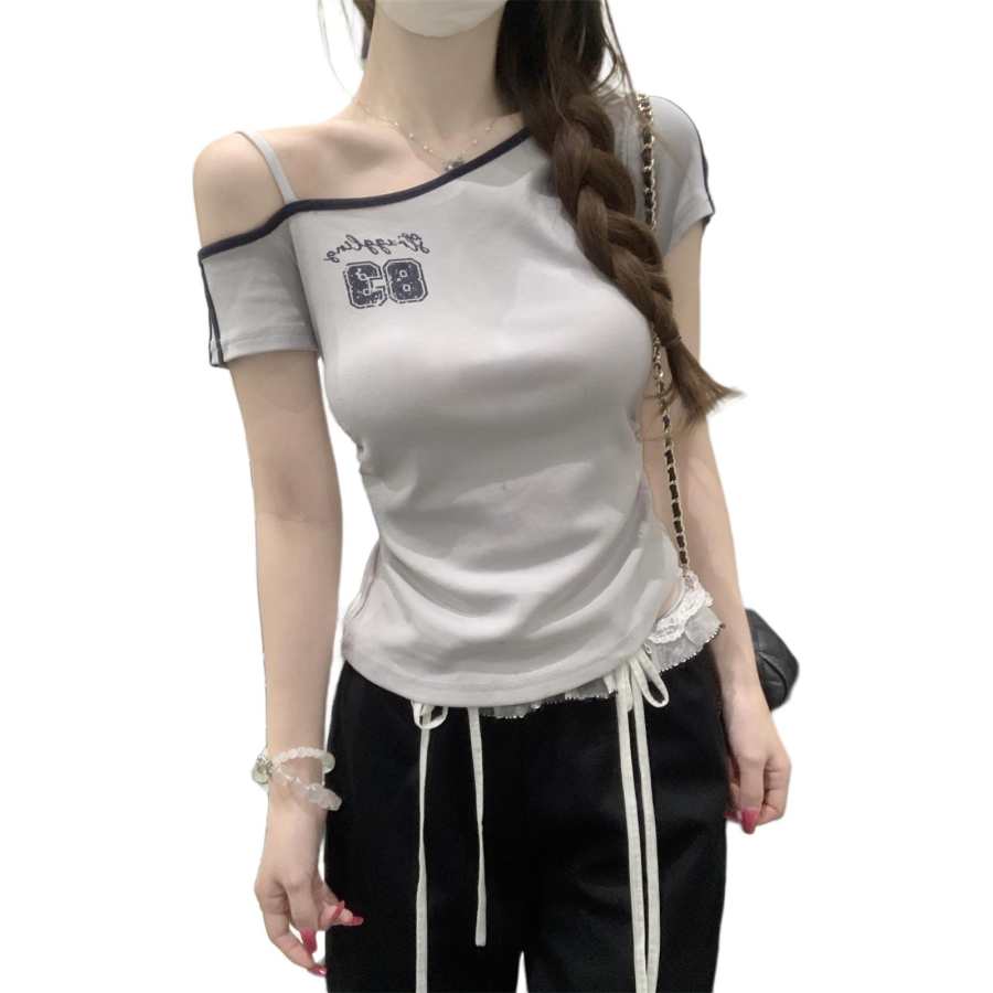 JBBCN JBBCN T Shirts Women's Asymmetrical Shoulder Thin Other