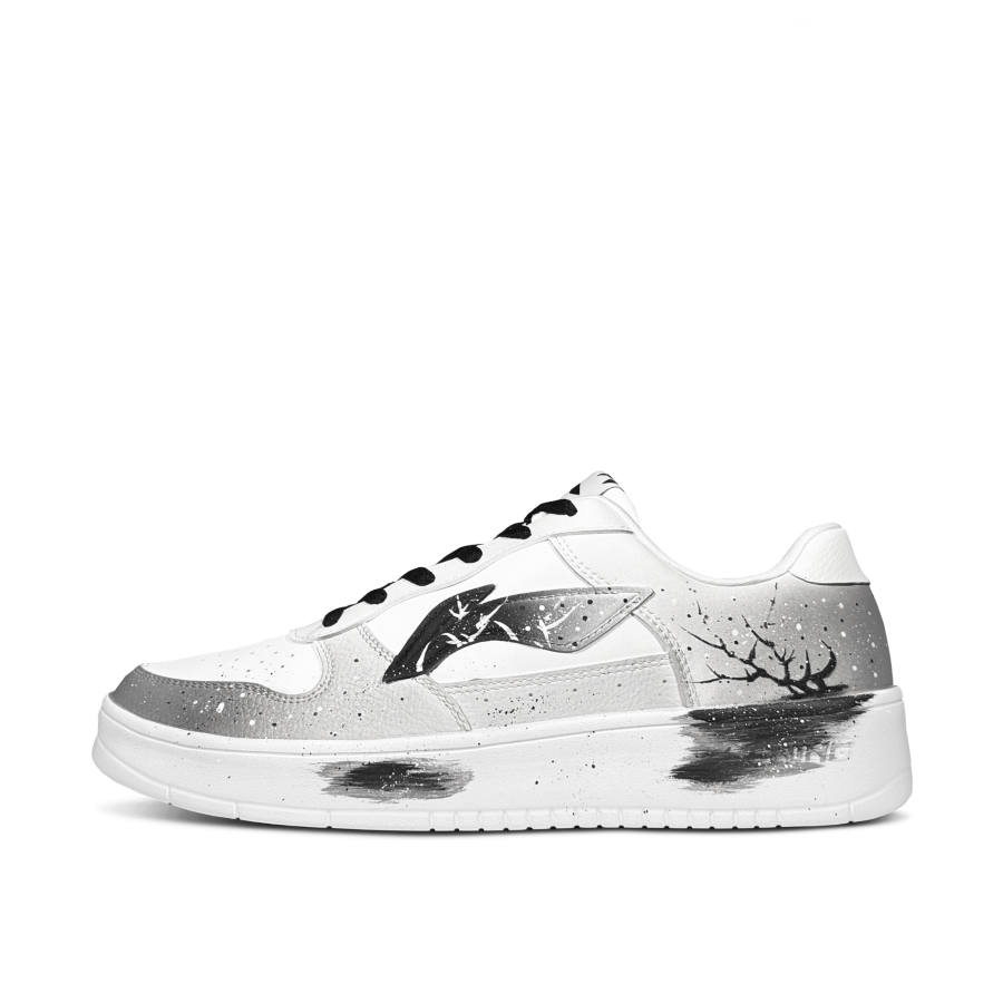 Li-Ning Li Ning Floating Boat Ink Branch Reflecting Snow Cushioning Slip Resistant Low top Skateboard Shoes Men's