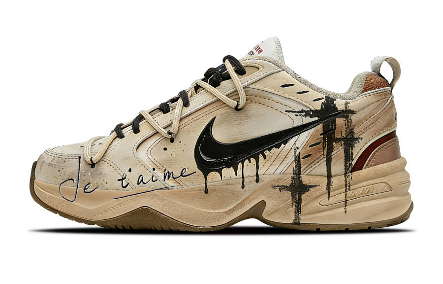 Nike Nike Air Monarch 4 Torn Love Confession Low top Men's Chunky Sneakers Men's Beige Yellow