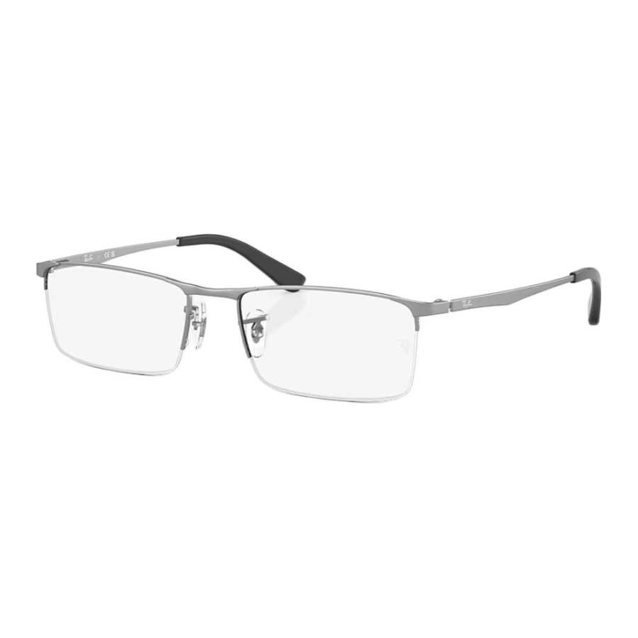 RayBan RayBan Metal Rectangular Prescription Glasses Unisex Gray