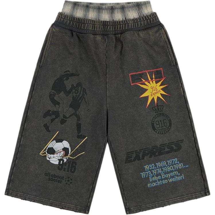 GOOD BAI Denim Shorts Unisex Washed Dark Gray Moderate