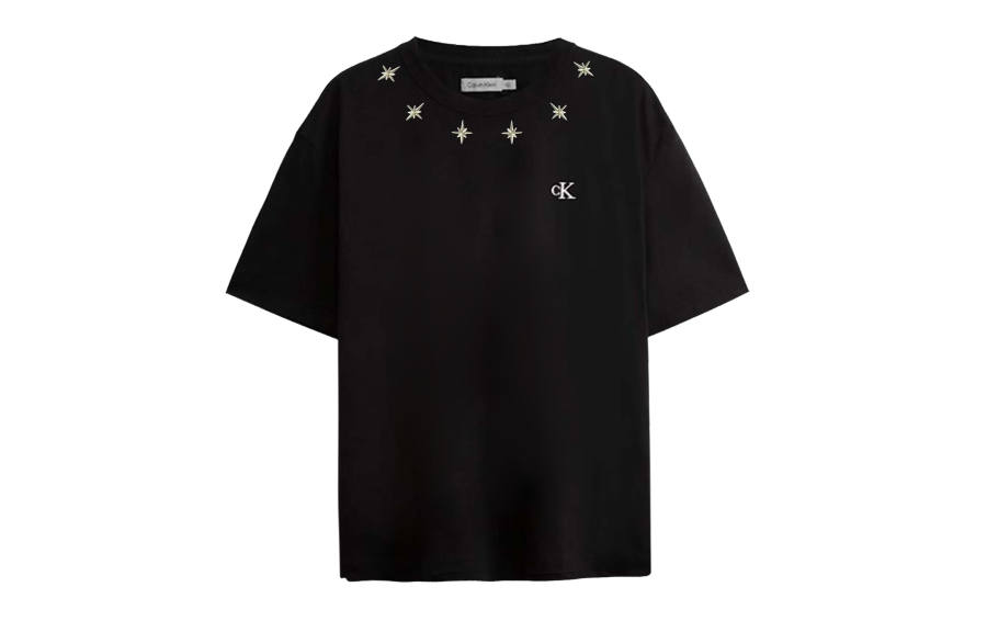 Calvin Klein T Shirts Unisex Black Crew Neck Moderate