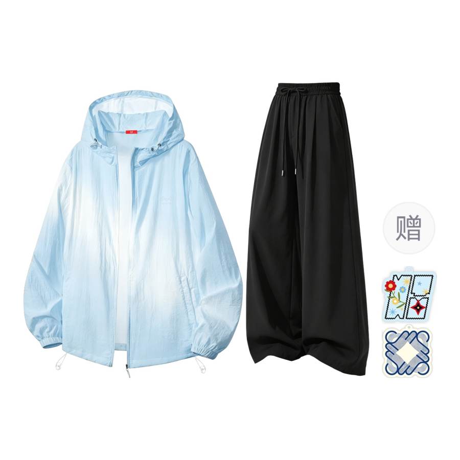 MIIOW Casual Suits Women's Hooded Detachable Thin