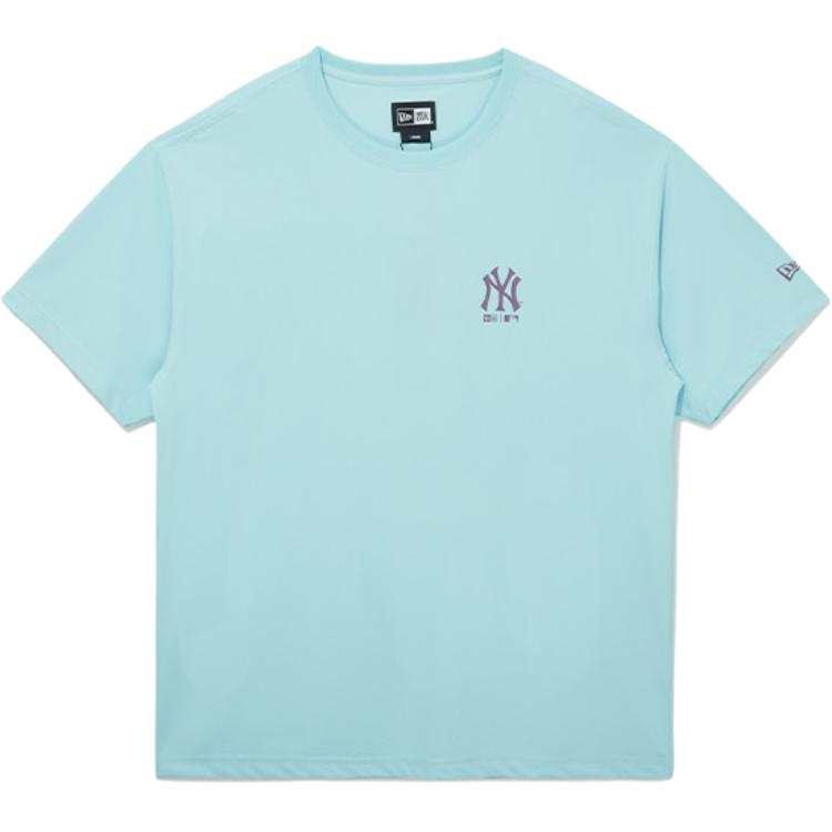 New Era T Shirts Unisex Light Blue Crew Neck Moderate