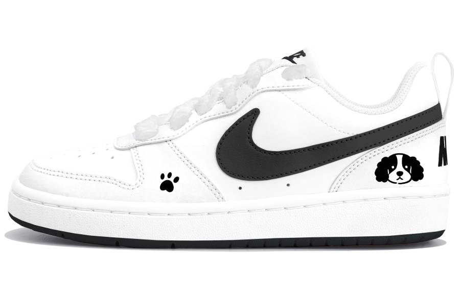 Nike Nike Court Borough Black Hook Border Collie Low top Kids' Skateboarding Shoes Black Teenagers