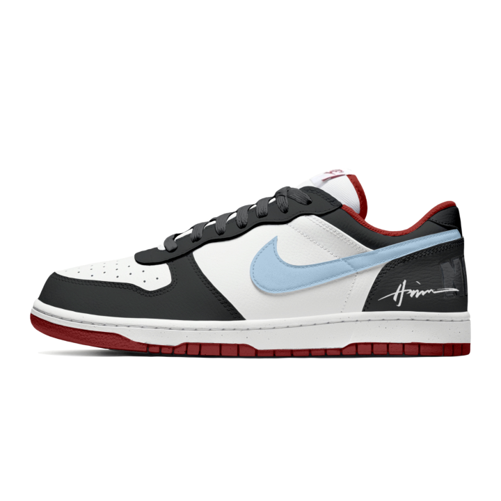 Nike Nike Big Black Ice Blue Flame, Fashion Trend Leather Abrasion Resistant Breathable Height Increasing Low top