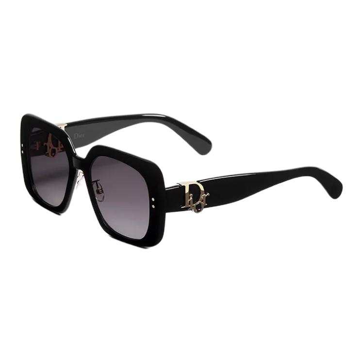 DIOR DIOR Acetate Square Sunglasses Unisex Bright Black