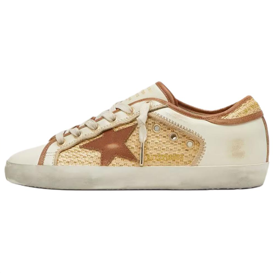 Golden Goose Super Star Low top Skateboard Shoes Women's White Brown