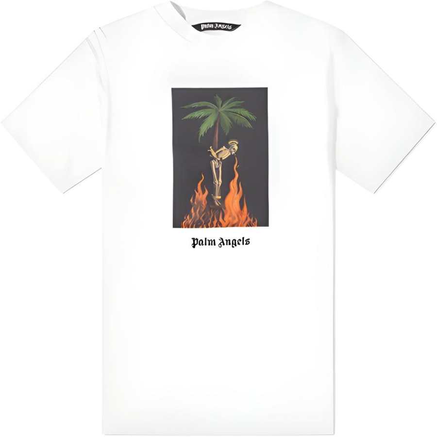 PALM ANGELS T Shirts Men's Crew Neck Moderate Straight Fit