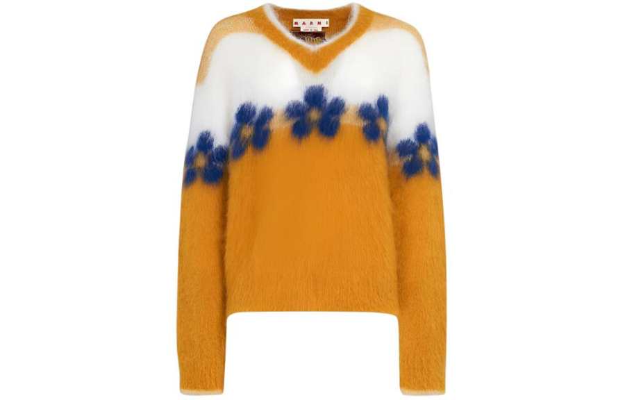 MARNI MARNI V Neck Floral Pattern Sweater