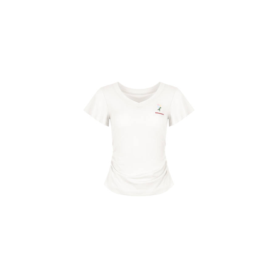 Umoumo T Shirts Women's V Neck Thin Nipped In Waist