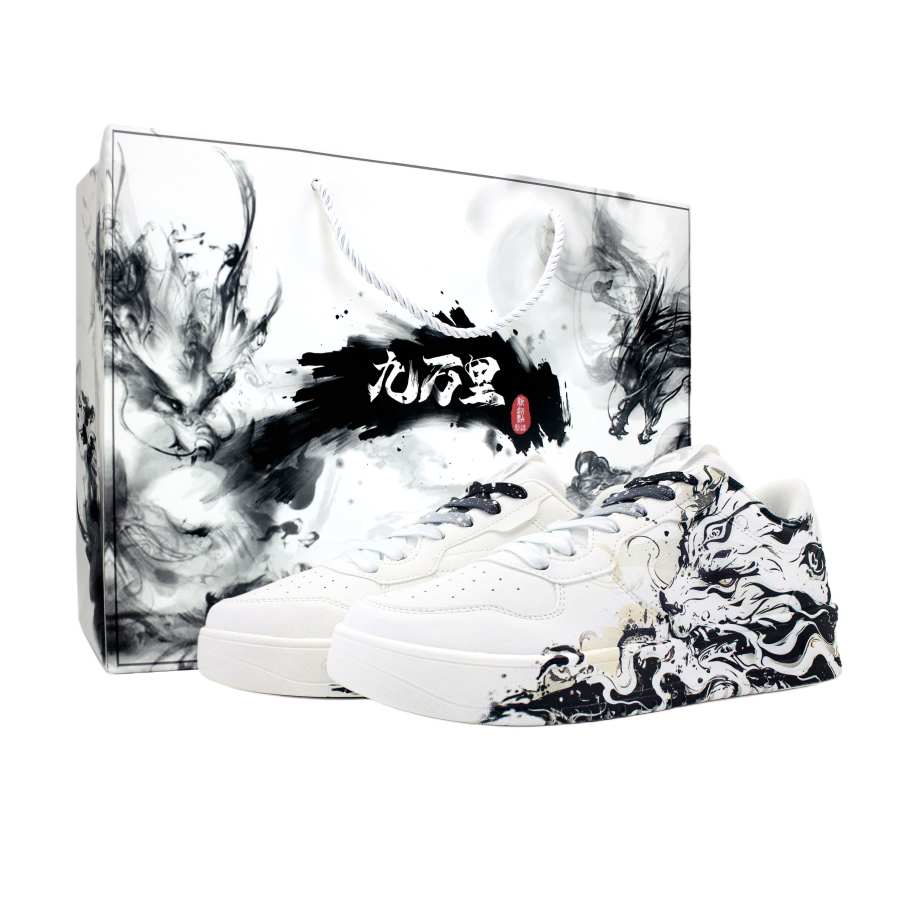 Anta Easy Lightweight Abrasion Resistant Low top Skateboard Shoes Men's White Black