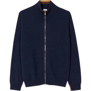 Paul Smith Knitwear Men's Blue Stand Collar Moderate Cardigan