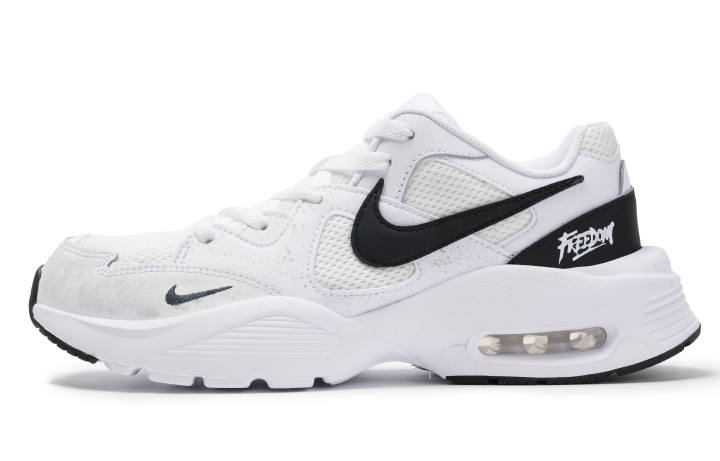 Nike Nike Air Max Fusion Leather Slip Resistant Low top Running Shoes Unisex Black White