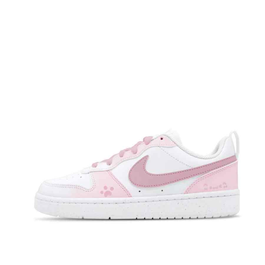Nike Nike Court Borough 2 Meow Pink Love, Cute Style, Girlish, Soft Pink White Colorway Leather Individual