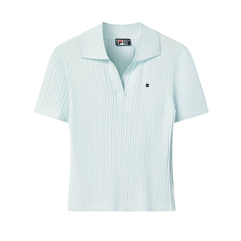 FILA WHITE Knitwear Women's Mint Ice Green TQ Polo Collar Moderate