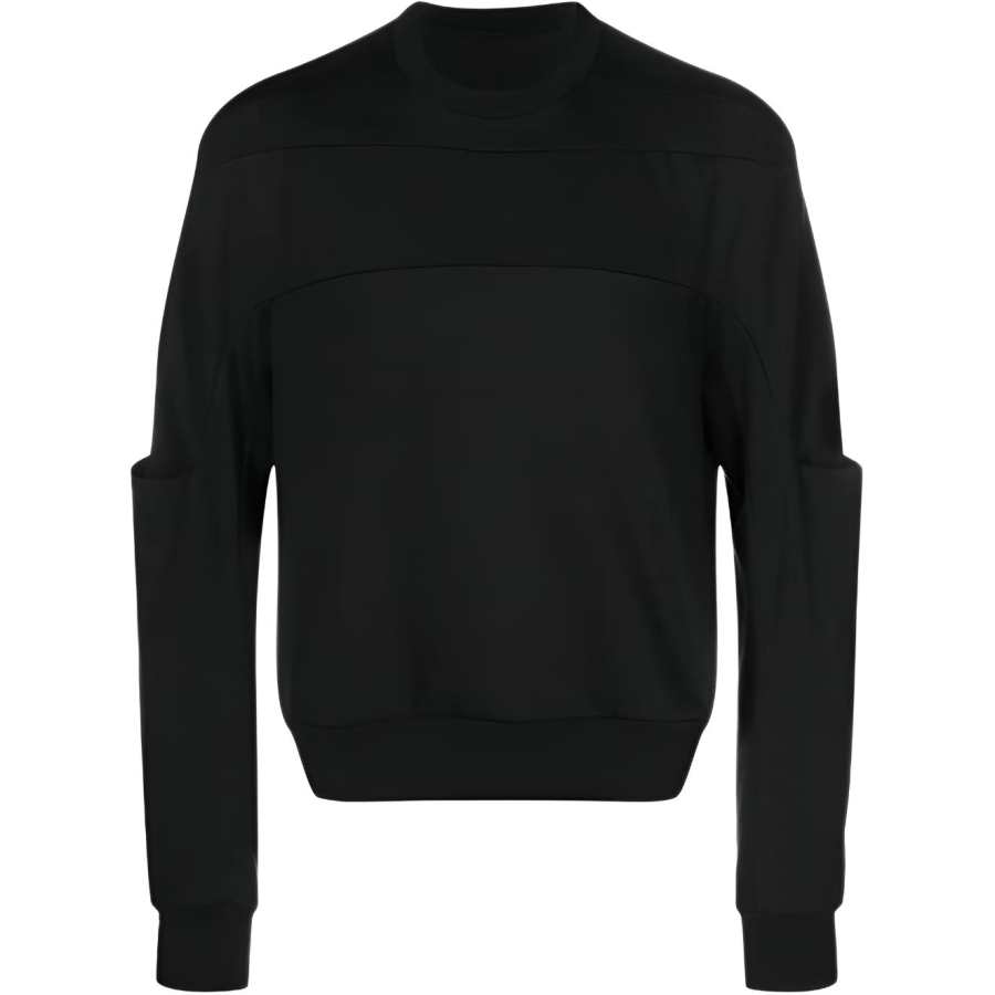 RICK OWENS Sweatshirts Men's Black Crew Neck Moderate Regular