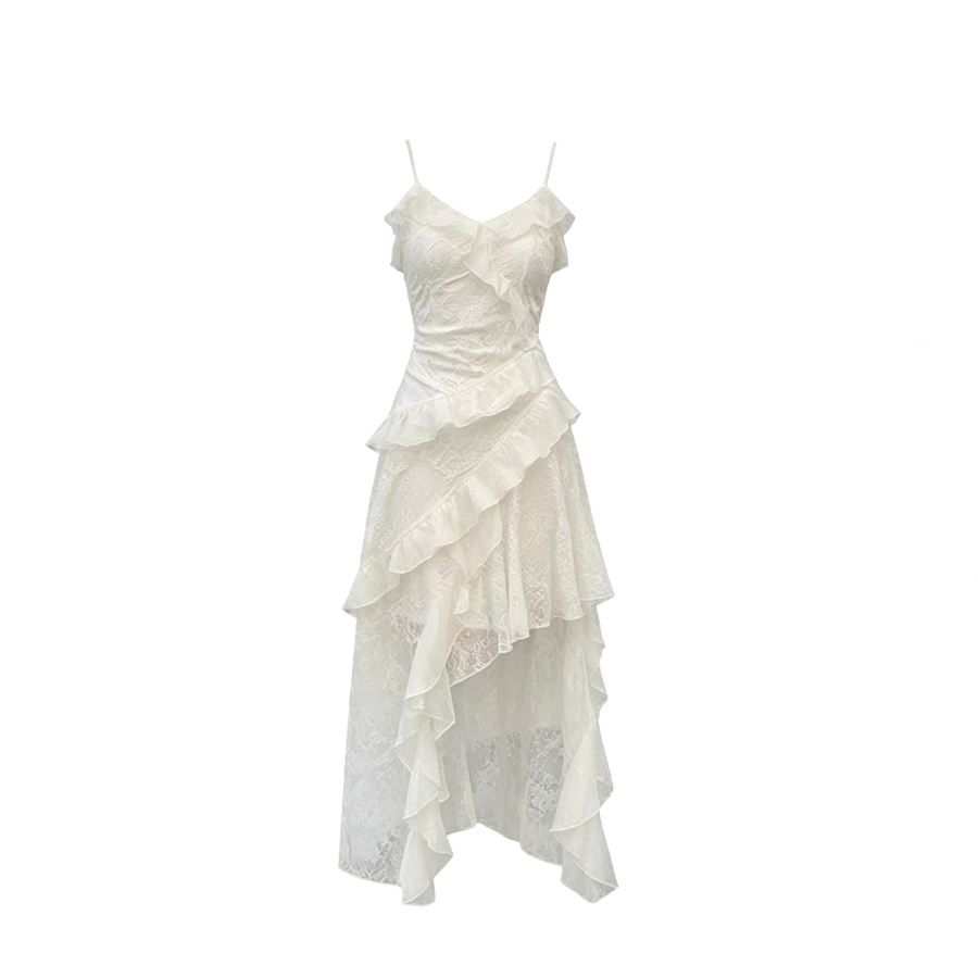 CPAURA Slip Dresses Women's Image Color Irregular Moderate Long Skirt