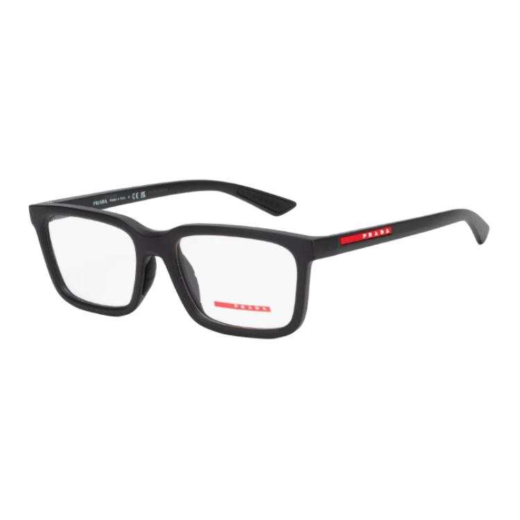 PRADA PRADA Plate Square Prescription Glasses Unisex Black