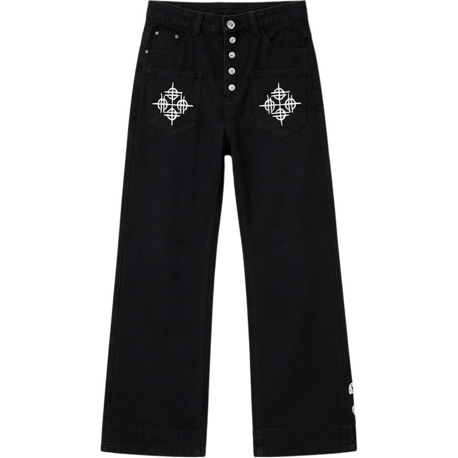 Lnga Landgre Jeans Men's Black Moderate Wide Leg Pants