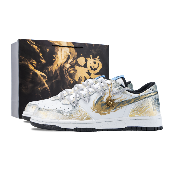 Nike Nike Big Daylight Gilded Slip Resistant Abrasion Resistant Low top Skateboard Shoes Unisex White Gold