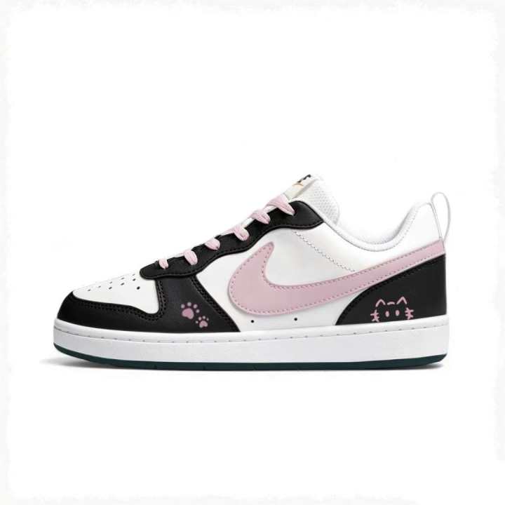 Nike Nike Court Borough 2 Kitten Dreams Leather Slip Resistant Cushioning Abrasion Resistant Low top