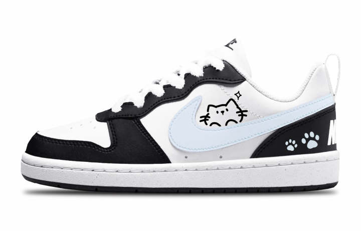 Nike Nike Court Borough Blue Hook Cat Meow Low top Kids' Skateboarding Shoes Blue Teenagers