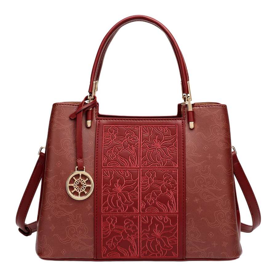PAYOT Synthetic Leather Handbag Regular Women's Burgundy
