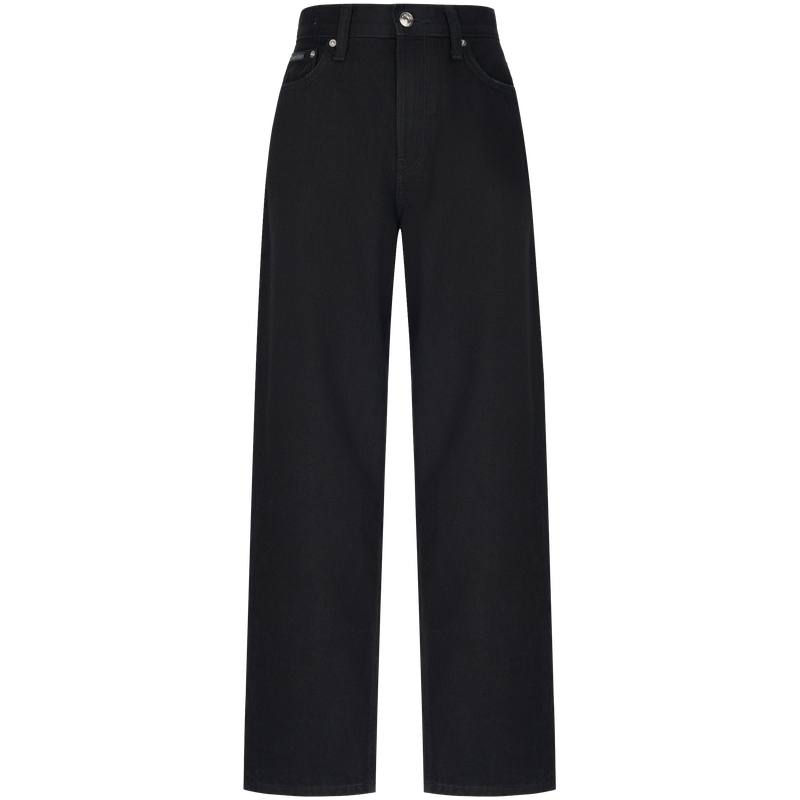 Calvin Klein Jeans Women's CLT Denim Black Moderate Straight Fit Pants