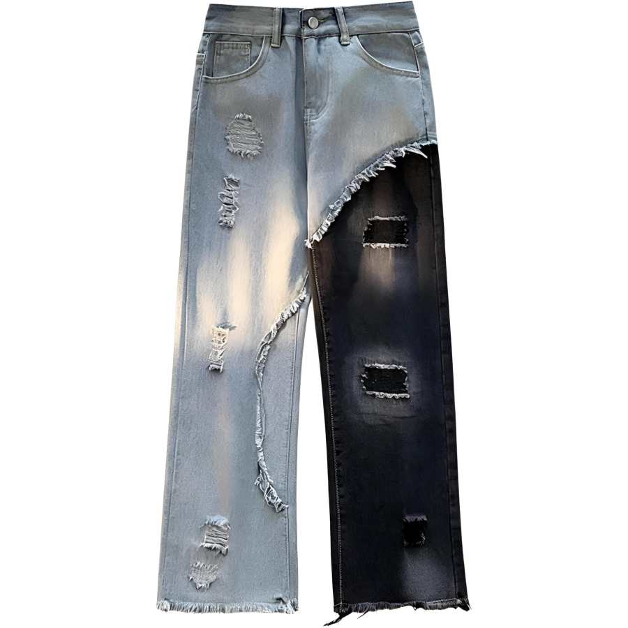 Lnga Landgre Jeans Unisex Black & White Moderate Straight Fit Pants