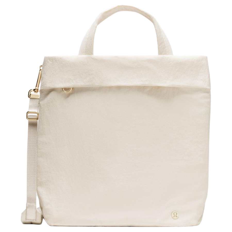 Lululemon On My Level Nylon Handbag Women's Light Ivory & Gold