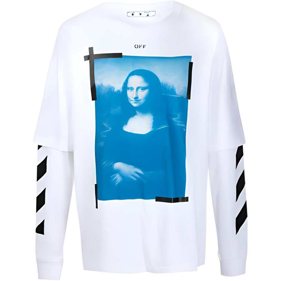 OFF-WHITE OFF WHITE SS21 T Shirts Men's White Crew Neck Moderate Straight Fit