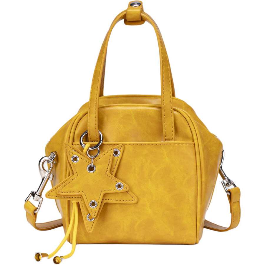 PAYOT Synthetic Leather Handbag Regular Women's Yellow/Black