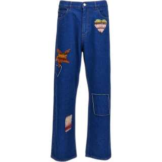 MARNI Flared Mohair Patch Denim