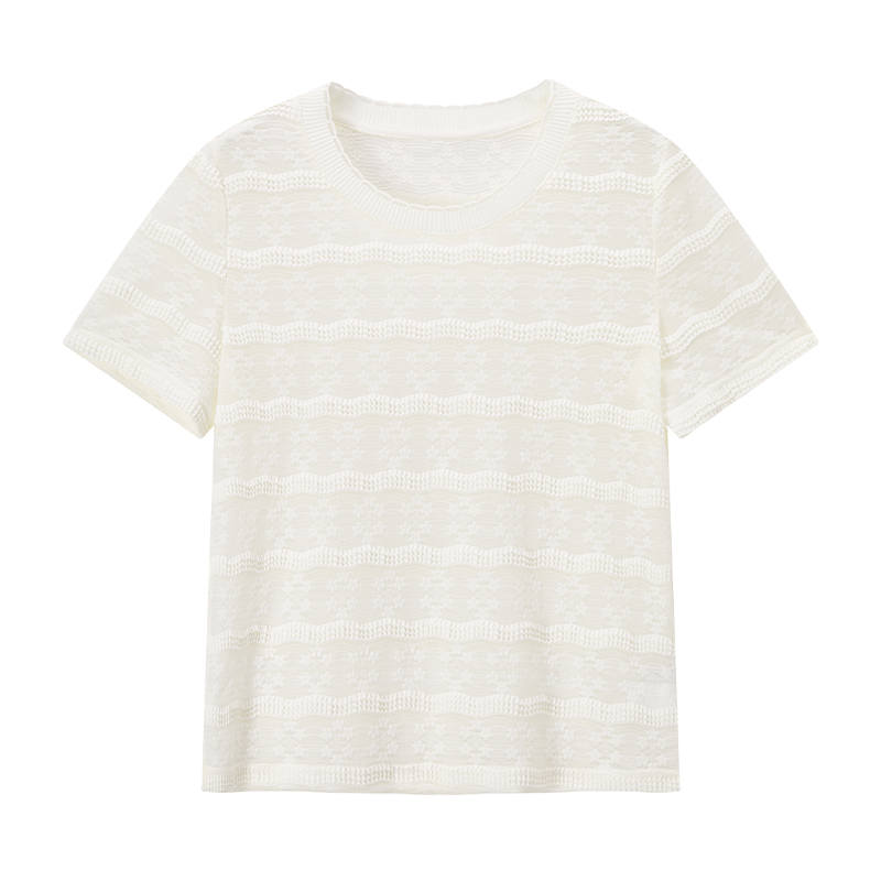 XIANGYING T Shirts Women's Heron White Crew Neck