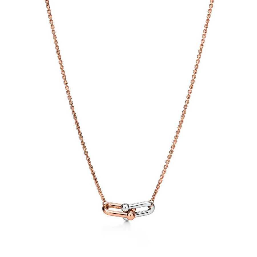 TIFFANY & CO. HardWear 18K White Gold, 18K Rose Gold Necklaces Unisex Silver/Rose Gold