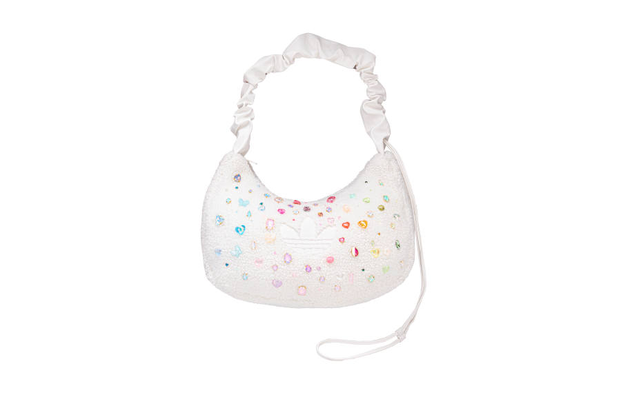 Adidas Adidas Polyester Sparkling Acrylic Bead Decoration Shoulder Bag Regular Women's White