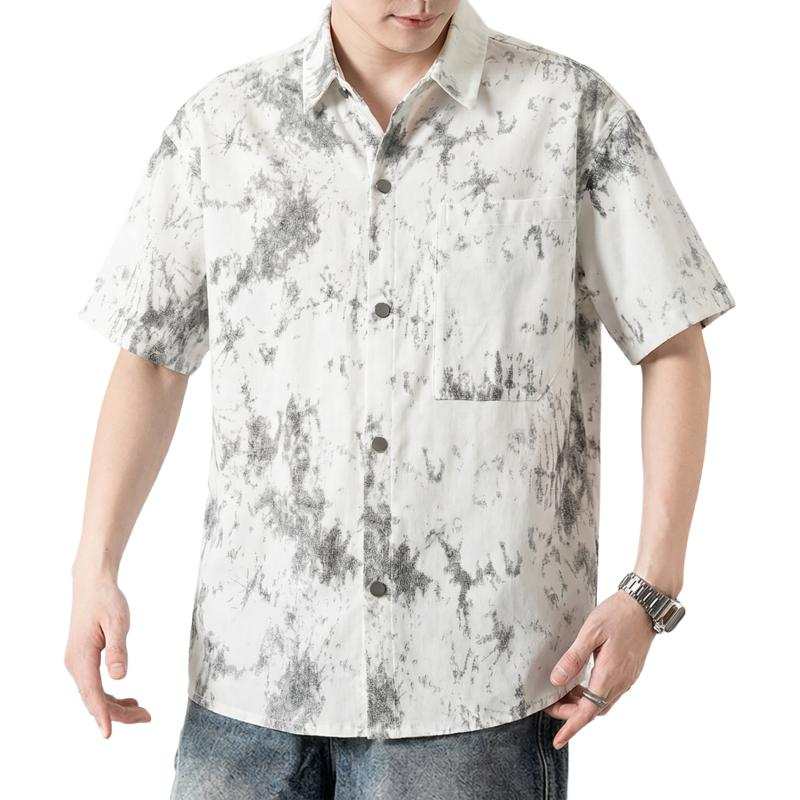 Tonlion Shirts Unisex Lapel Thin Straight Fit