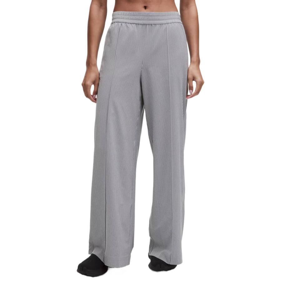 Lululemon Casual Pants Women's JKVDHype Stripe Raceway Grey White Moderate Straight Fit Pants