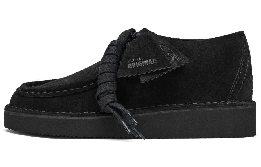 Clarks DSRTNomad2026 Cow Split Leather Vintage Low top Casual Shoes Women's Black