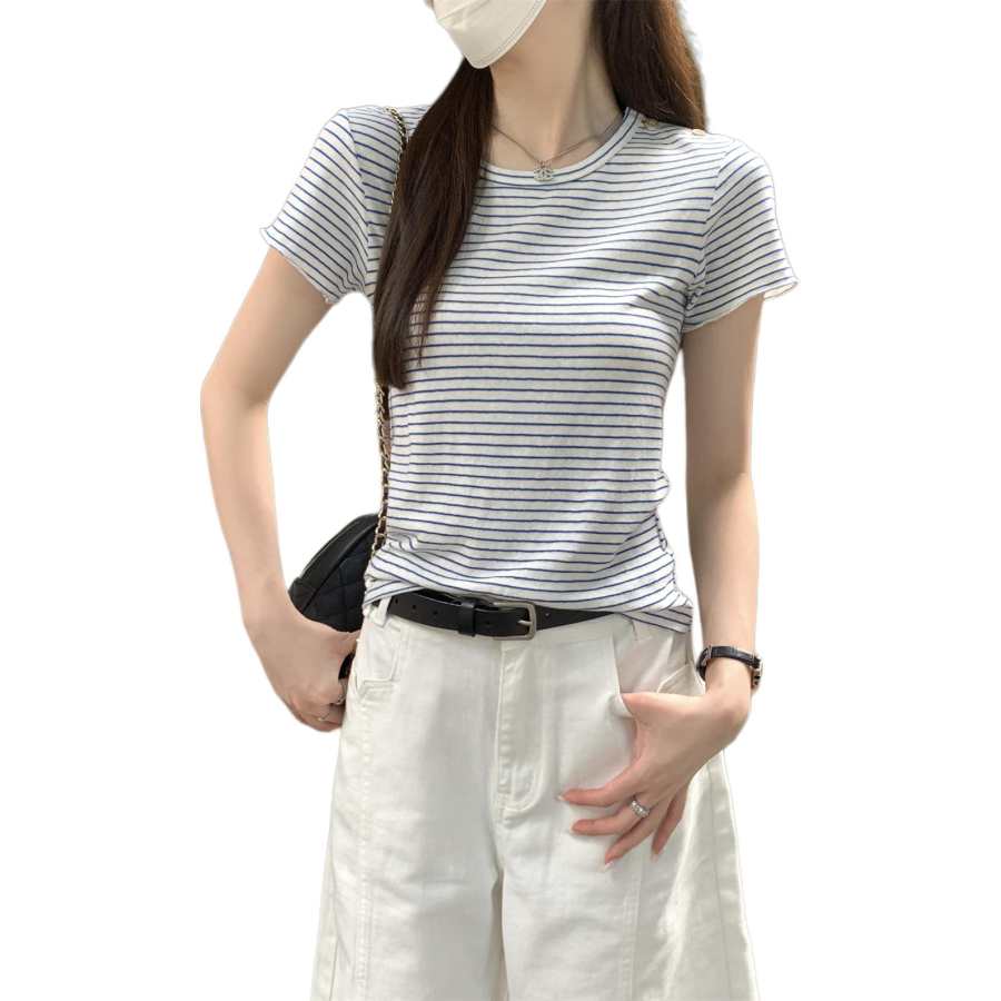 JBBCN T Shirts Women's Crew Neck Thin Straight Fit