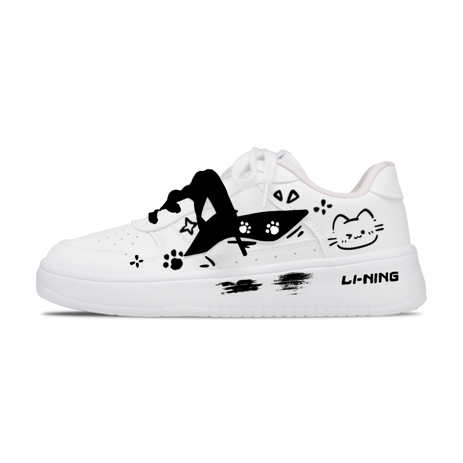 Li-Ning Li Ning Floating Boat Abrasion Resistant Lightweight Breathable Low top Skateboard Shoes Women's White