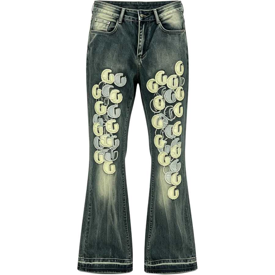 Lnga Landgre Jeans Men's Blue Moderate Flared Pants